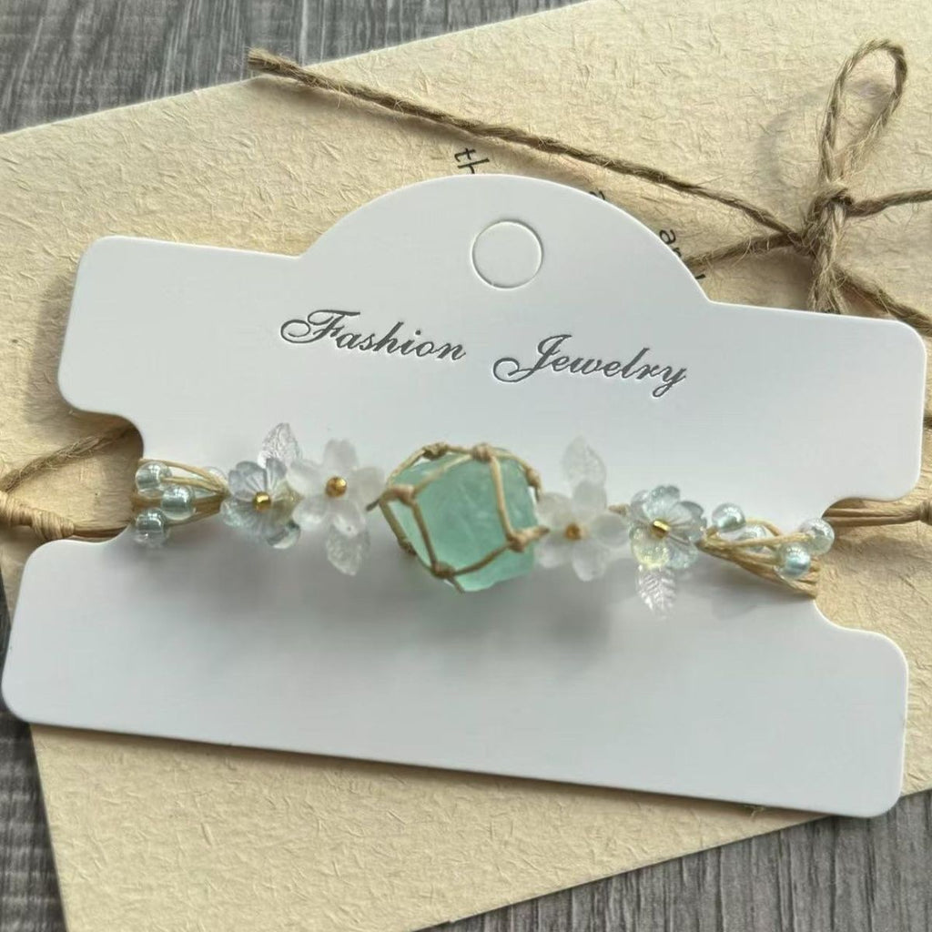 Handmade natural green crystal bracelet