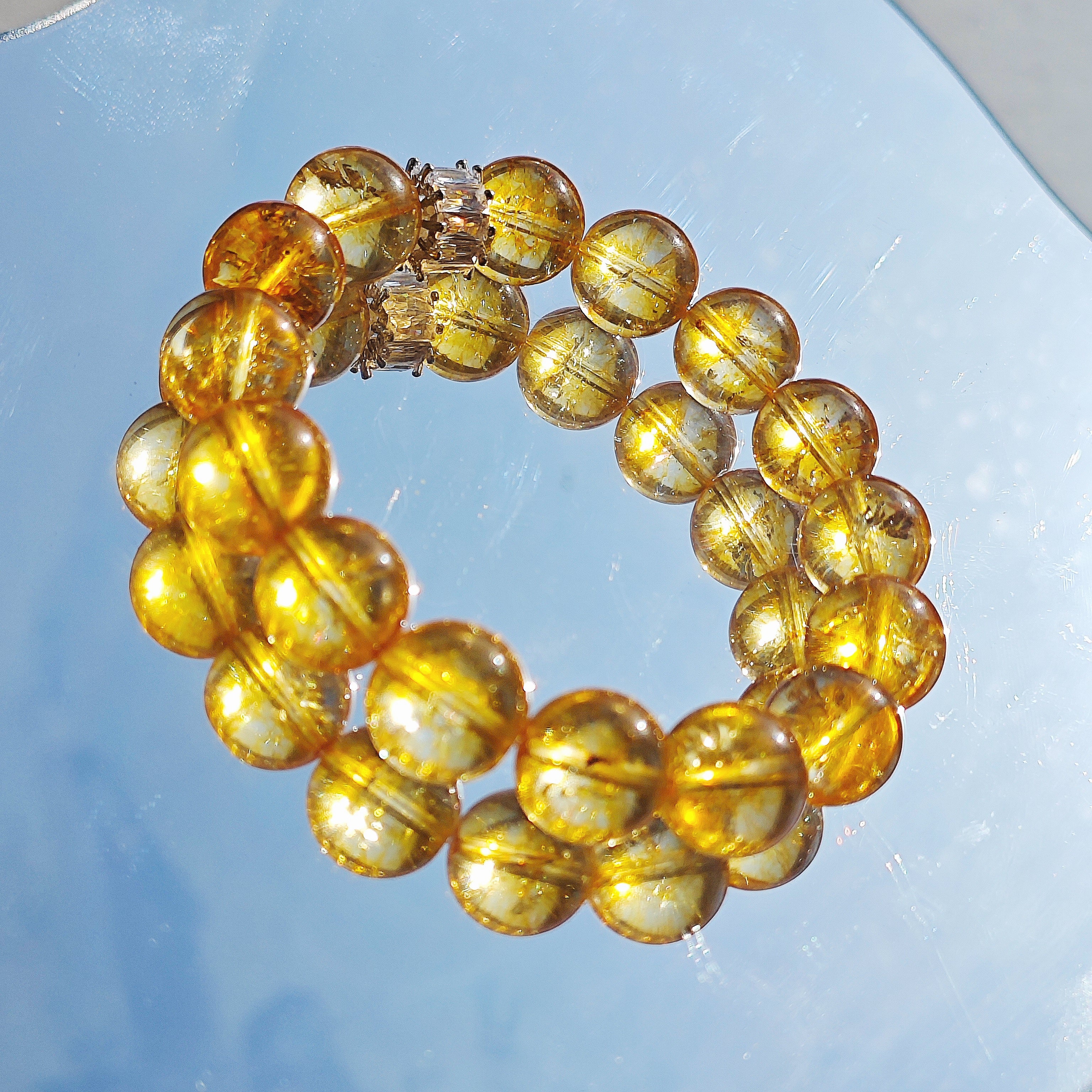 Natural yellow crystal bracelet
