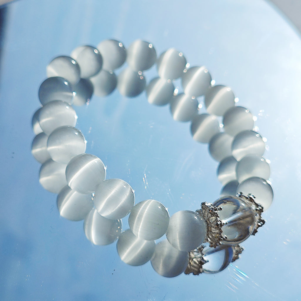 Sri Lanka's natural blue and white light crystal bracelet
